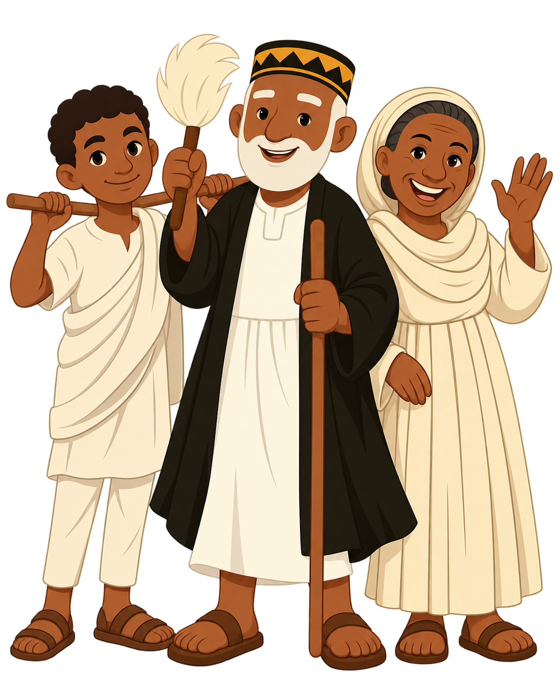 Mama Weyni, a Weynilo mascot, waving warmly